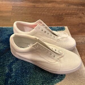 Vans Women's White Slip-On Sneakers